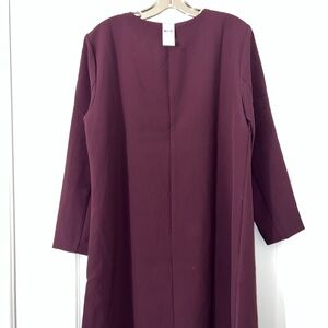 Ann Taylor Rich Burgundy Long Sleeve Dress